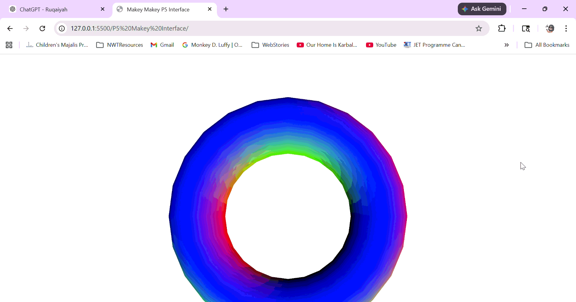 Simple donut shape interaction.