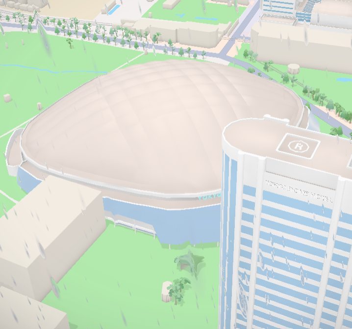 I wanted to focus on a different angle of the Tokyo Dome, because the buidling was so detailed compared to others.