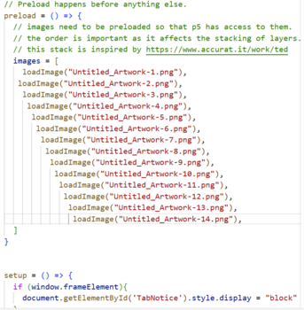 This is the order in which I added the images layers in the code.