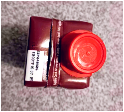 A very tasy protein shake from the top view.