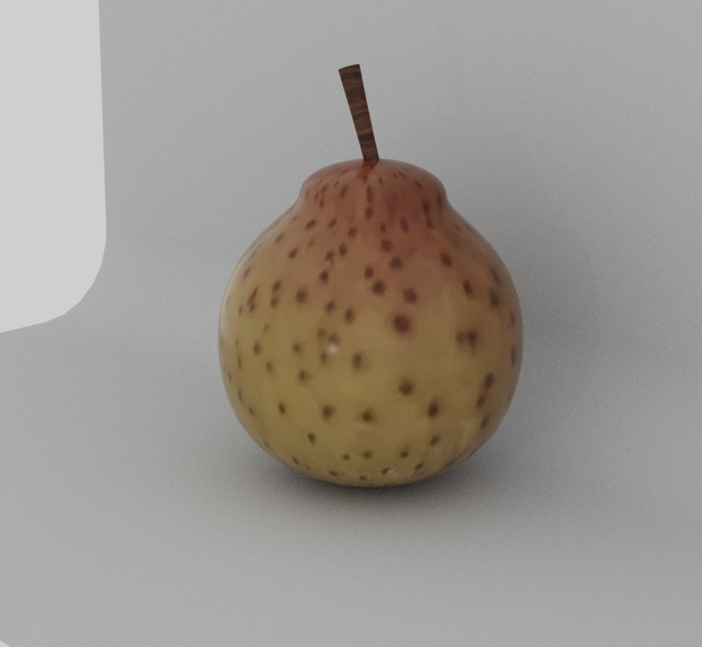 This is a 3D model of a funny looking pear, I used the skin of my pear to make it's material. 